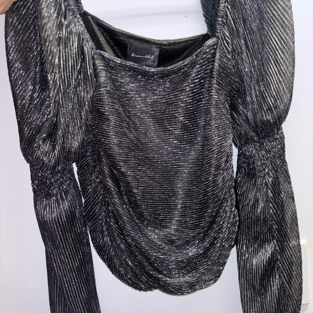 Black Metallic Women Top